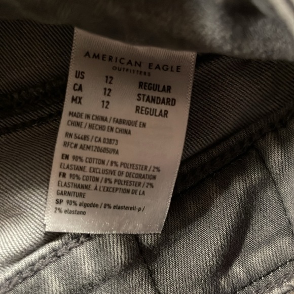 American Eagle Next Level Size 12 Reg Low Rise Dusted Slate Skinny Jeans - Picture 3 of 4
